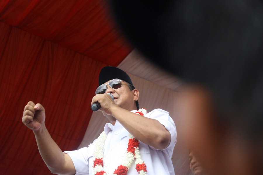 Prabowo saat berorasi.